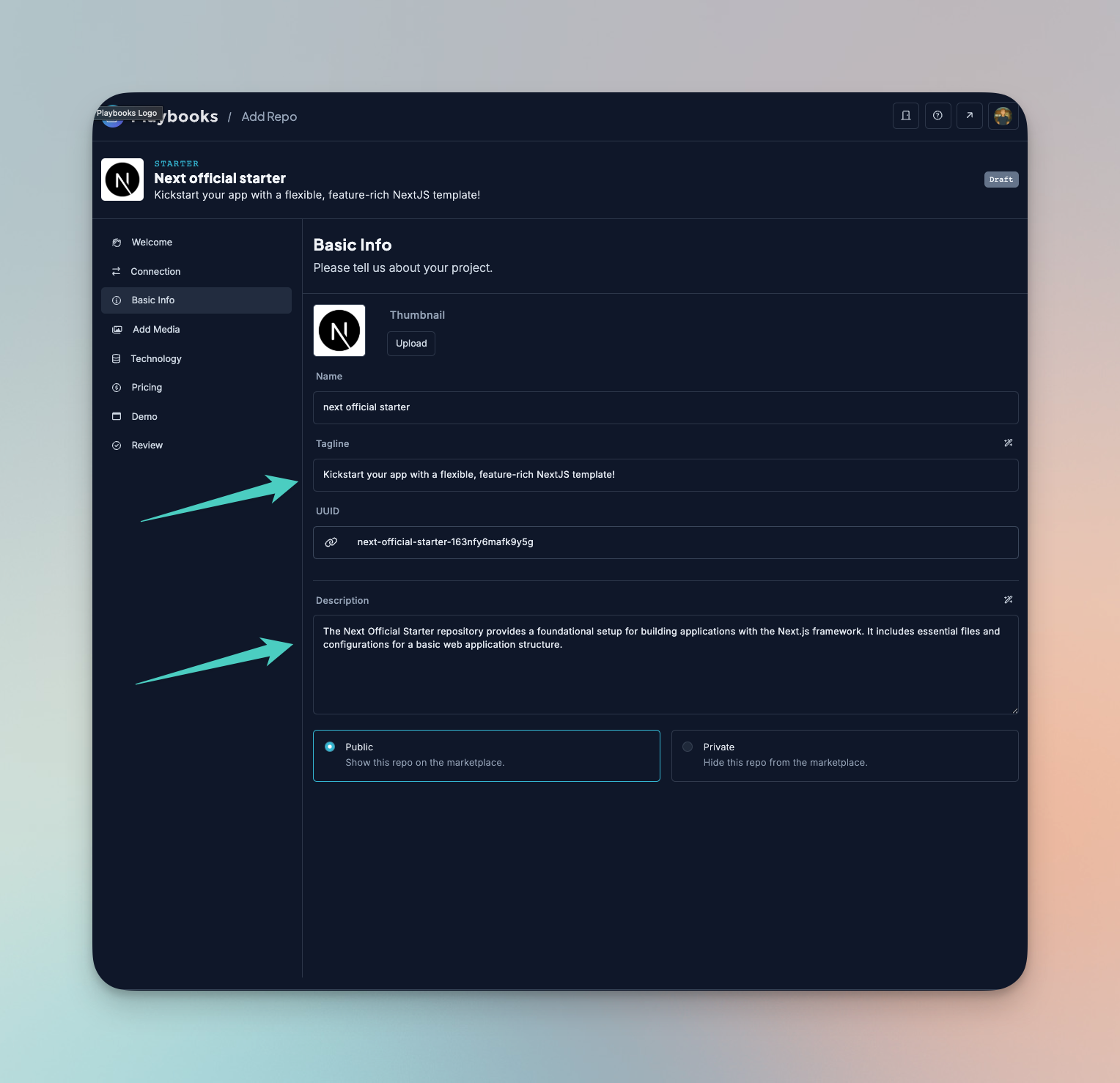 A screenshot of our system leveraging AI to fill in details