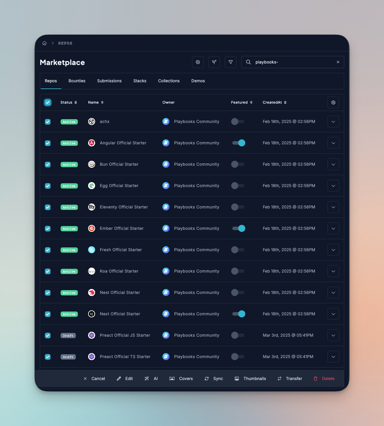 A screenshot of the Admin Dashboard