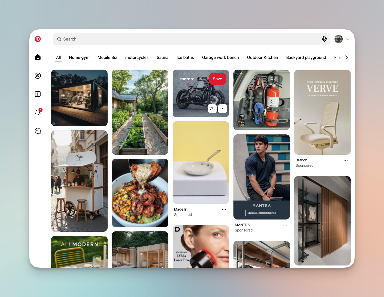 A screenshot of saving a pin on Pinterest